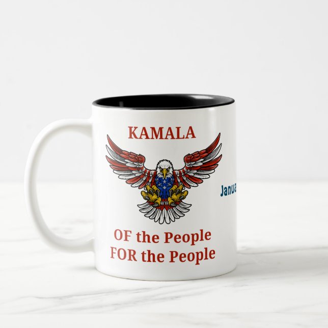 KAMALA Harris Political Democratic Personalize  Two-Tone Coffee Mug (Left)