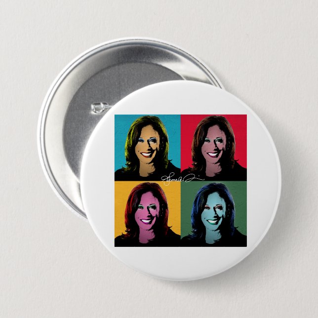 KAMALA HARRIS Pop Art Button (Front & Back)