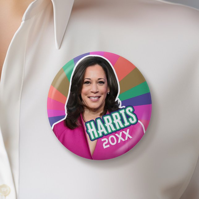 Kamala Harris - pop art colorful campaign design Button (Kamala Harris Campaign Button - Great Rally button for the Next Election)
