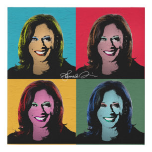 Kamala Harris Pop Art Painting Faux Canvas Print