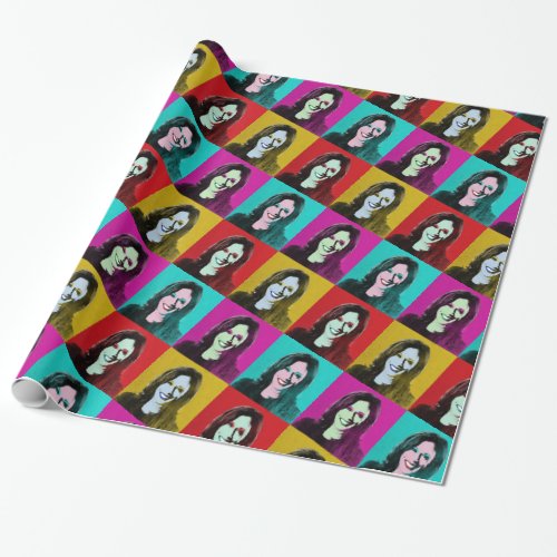 Kamala Harris Pop Art Pink Teal Gold Red Wrapping Paper