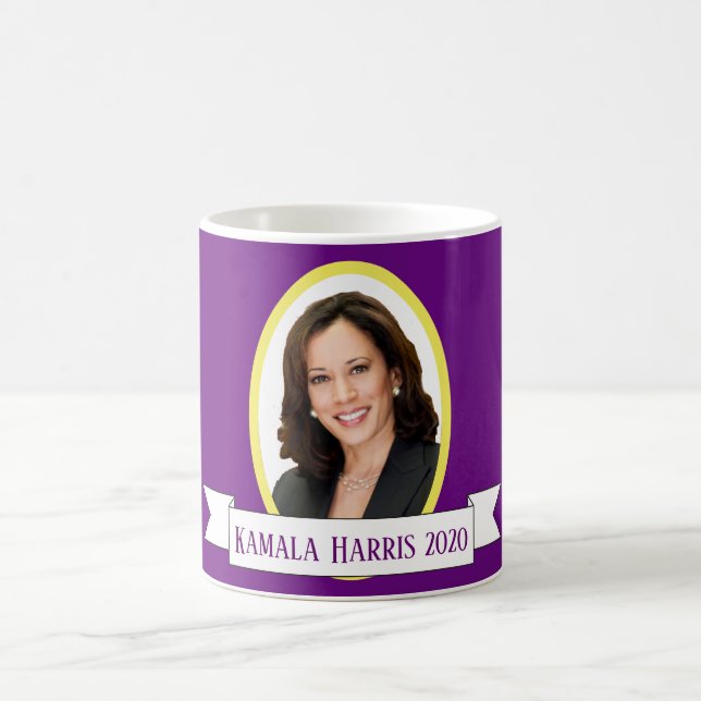 Kamala Harris Portait on Purple Coffee Mug (Center)