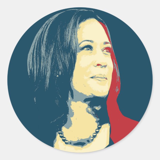 Kamala Harris Portrait Classic Round Sticker (Front)