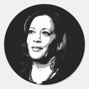 Kamala Harris Portrait Print Classic Round Sticker