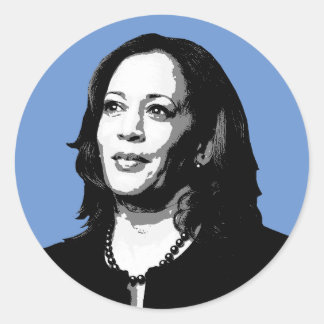 Kamala Harris Portrait Print Classic Round Sticker