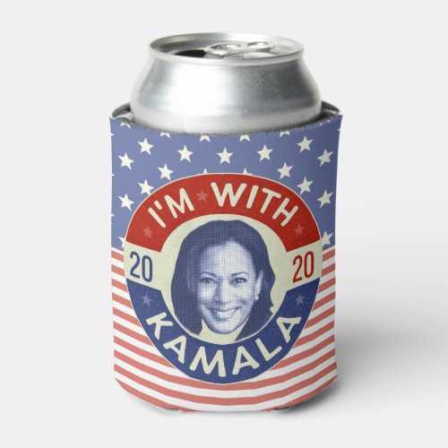 Kamala Harris President 2020 Democrat Photo Retro Can Cooler