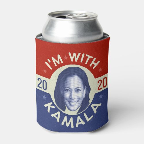 Kamala Harris President 2020 Democrat Photo Retro Can Cooler