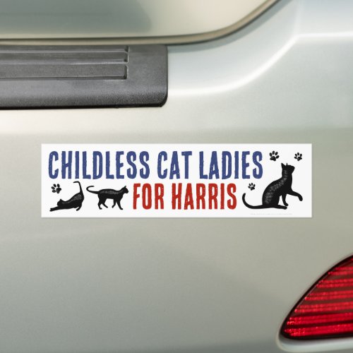 Kamala Harris President 2024 Childless Cat Ladies Bumper Sticker