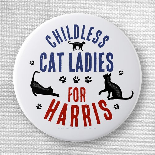 Kamala Harris President 2024 Childless Cat Ladies Button