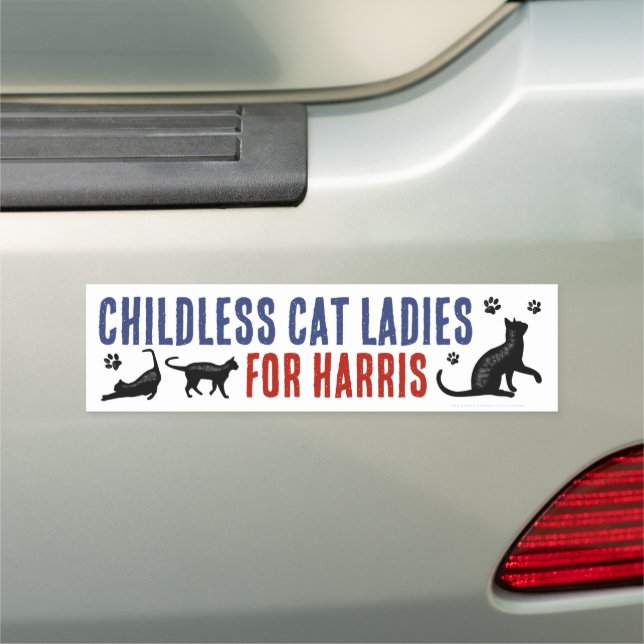 Kamala Harris President 2024 Childless Cat Ladies Car Magnet (In Situ)
