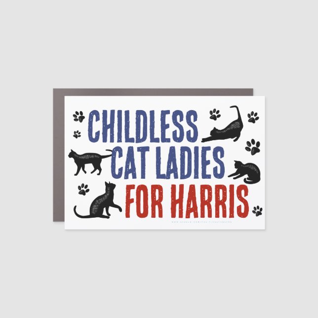 Kamala Harris President 2024 Childless Cat Ladies Car Magnet (Front)