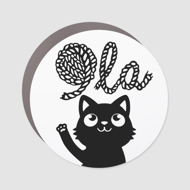 Kamala Harris President 2024 Comma La Cat and Yarn Car Magnet (Front)