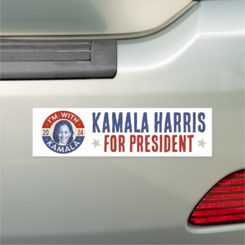 Kamala Harris President 2024 Democrat Photo Retro Car Magnet