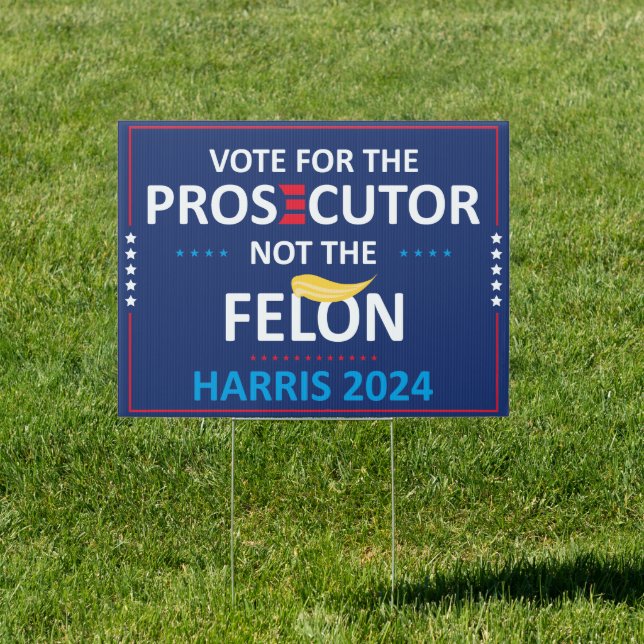 Kamala Harris President 2024 | Prosecutor vs Felon Sign (Insitu)