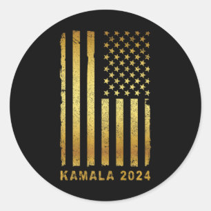 Kamala Harris President Campaign 2024 Retro Vintag Classic Round Sticker