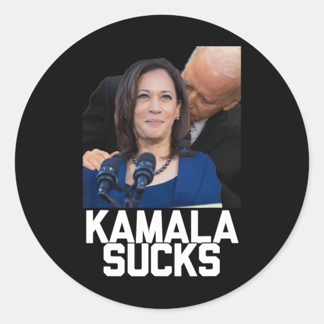 Kamala Harris President Election 2024 Trump Hallow Classic Round Sticker (Front)