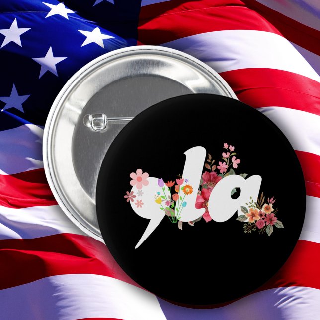 Kamala Harris President Flowers - Comma la Floral Button (Creator Uploaded)