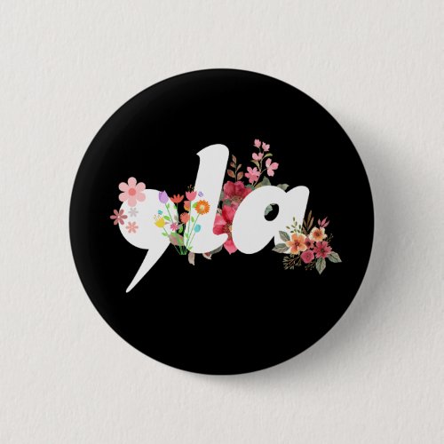 Kamala Harris President Flowers _ Comma la Floral Button