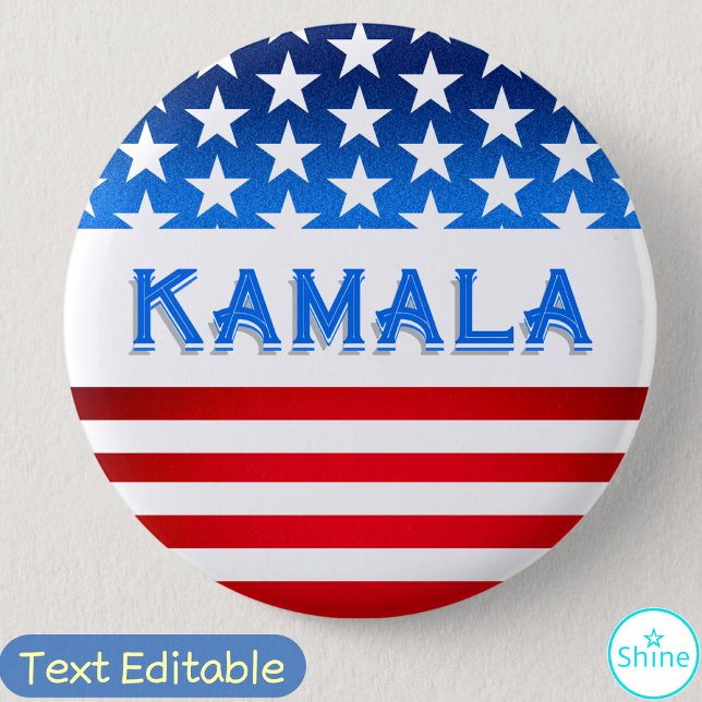 Kamala Harris Presidential Campaign American Flag Button (Creator Uploaded)