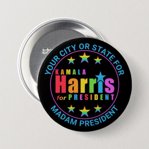 Kamala Harris Pride 2024 Custom Vote Political Button