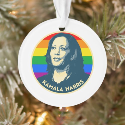 KAMALA HARRIS PRIDE BADGE ORNAMENT