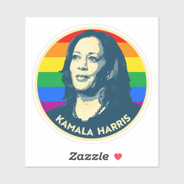 KAMALA HARRIS PRIDE BADGE STICKER (Sheet)
