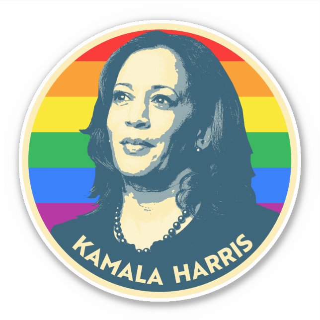 KAMALA HARRIS PRIDE BADGE STICKER (Front)