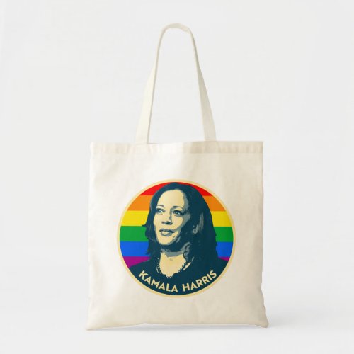 KAMALA HARRIS PRIDE BADGE TOTE BAG