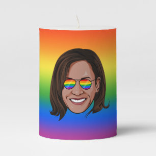Kamala Harris Pride Holiday Pillar Candle