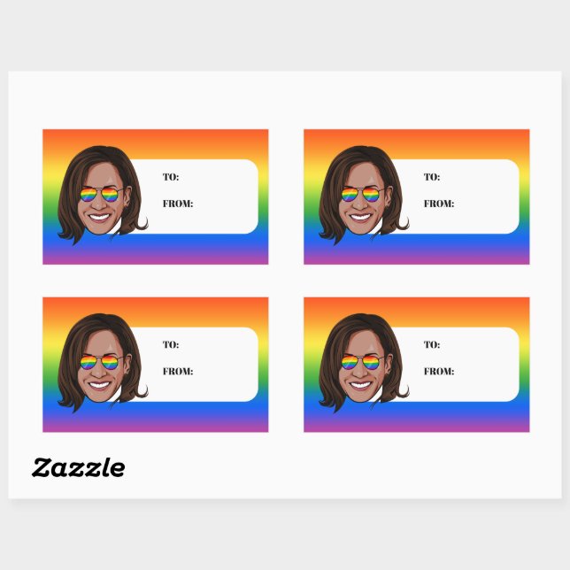 Kamala Harris Pride Holiday Rectangular Sticker (Sheet)