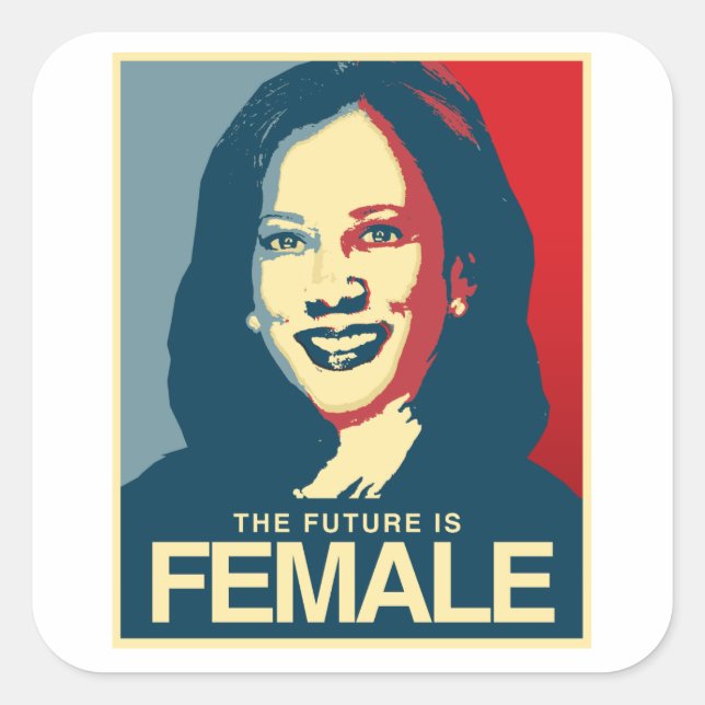 Kamala Harris Propaganda - Future is Female - Square Sticker (Front)