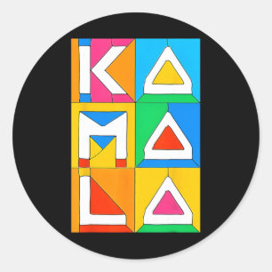 Kamala Harris Quilted Support For Harris 2024 Vote Classic Round Sticker