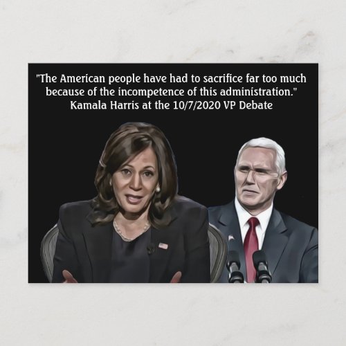 Kamala Harris Quote during the VP Debate Postcard