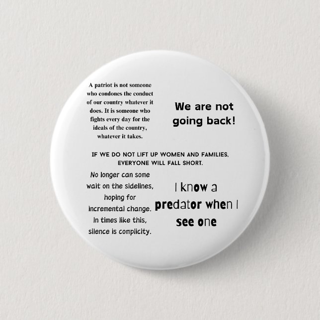 Kamala Harris Quotes, Anti Trump Word Cloud  Button (Front)