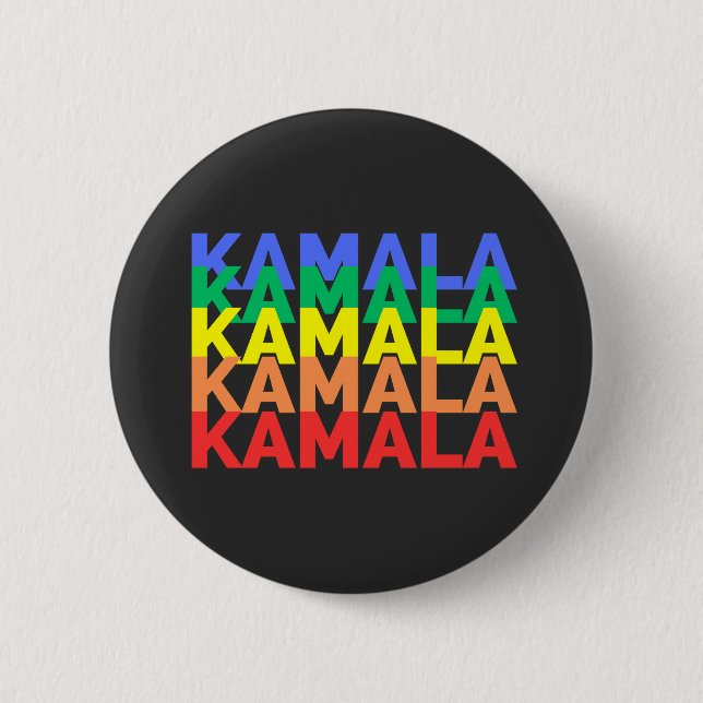 Kamala Harris Rainbow Button (Front)