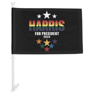 Kamala Harris Rainbow Gay Pride LGBT Election 2024 Car Flag