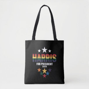 Kamala Harris Rainbow Gay Pride LGBT Election 2024 Tote Bag