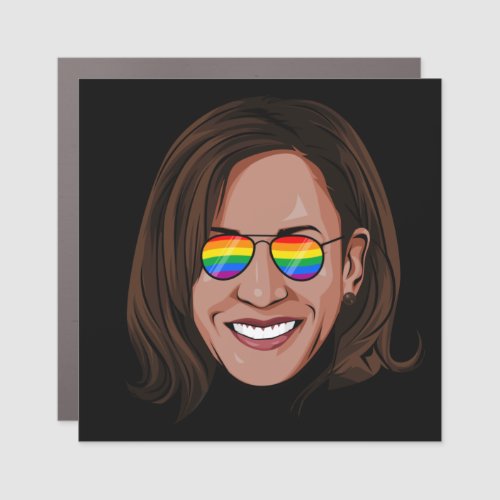 Kamala Harris Rainbow Sunglasses Car Magnet