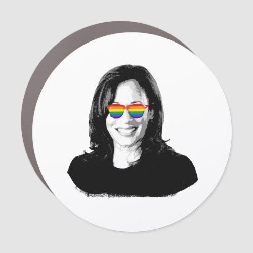 Kamala Harris Rainbow Sunglasses Car Magnet