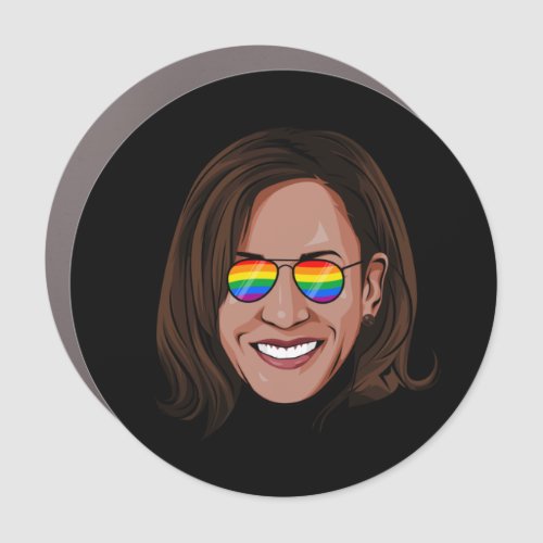 Kamala Harris Rainbow Sunglasses Car Magnet