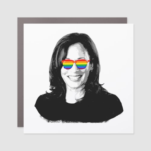 Kamala Harris Rainbow Sunglasses Car Magnet