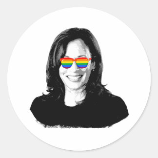 Kamala Harris Rainbow Sunglasses Classic Round Sticker