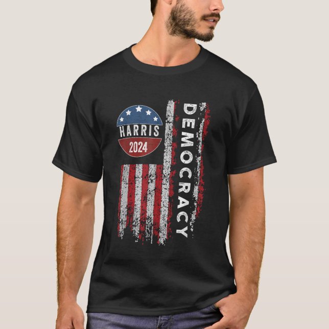 Kamala Harris Replace Biden President Democracy T-Shirt (Front)