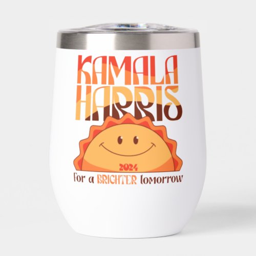 Kamala Harris _ Retro Cool _ President Thermal Wine Tumbler