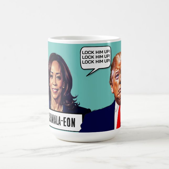 Kamala Harris Says Lock Trump Up Coffee Mug (Center)
