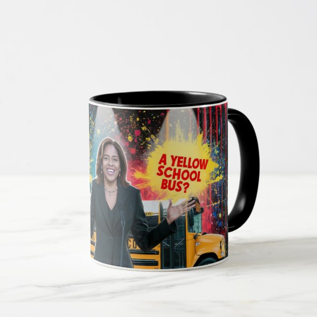 Kamala Harris School Bus Mug (Front Right)