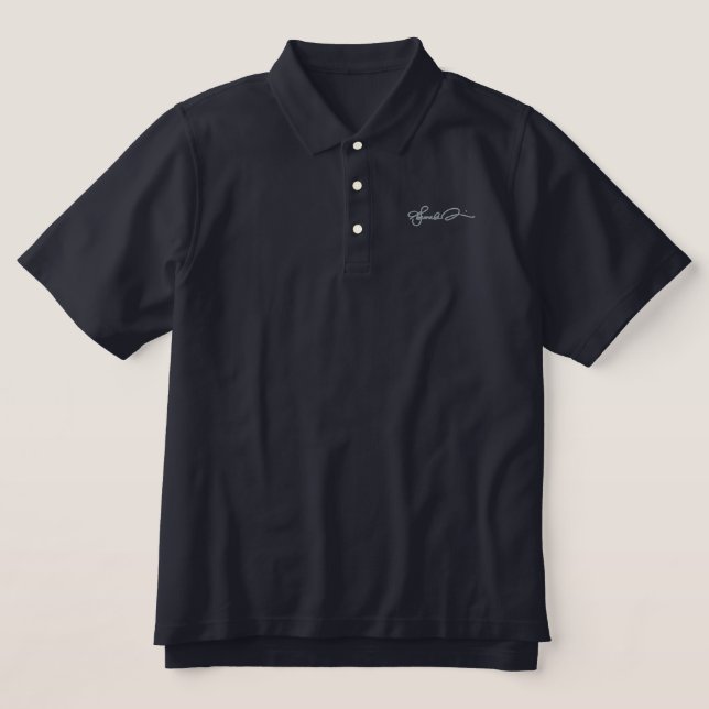 Kamala Harris Signature Embroidered Polo Shirt (Design Front)