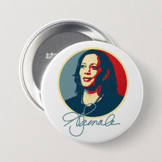Kamala Harris Signature Portrait Button