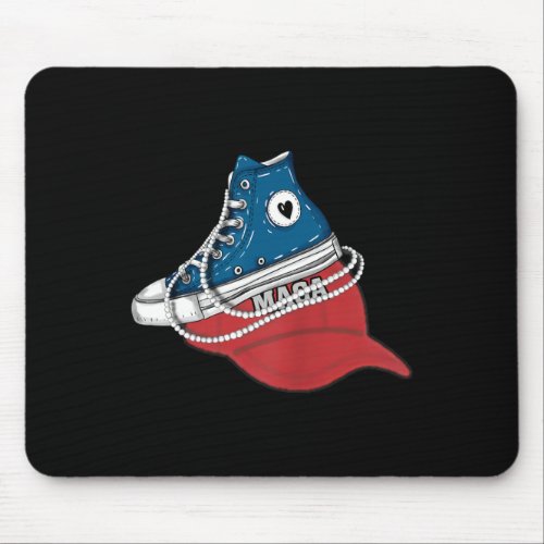 Kamala Harris Sneakers Stepping On Red Maga Hat Pr Mouse Pad