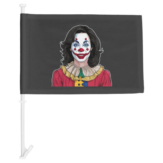 Kamala Harris Spooky Halloween Clown Election 2024 Car Flag (Front)